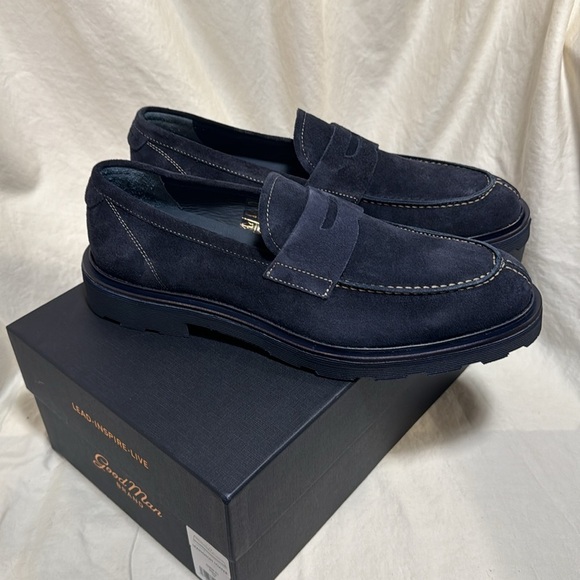 NEW Good Man Brand Lexington Loafer Size 10 Navy Leather - Picture 2 of 10